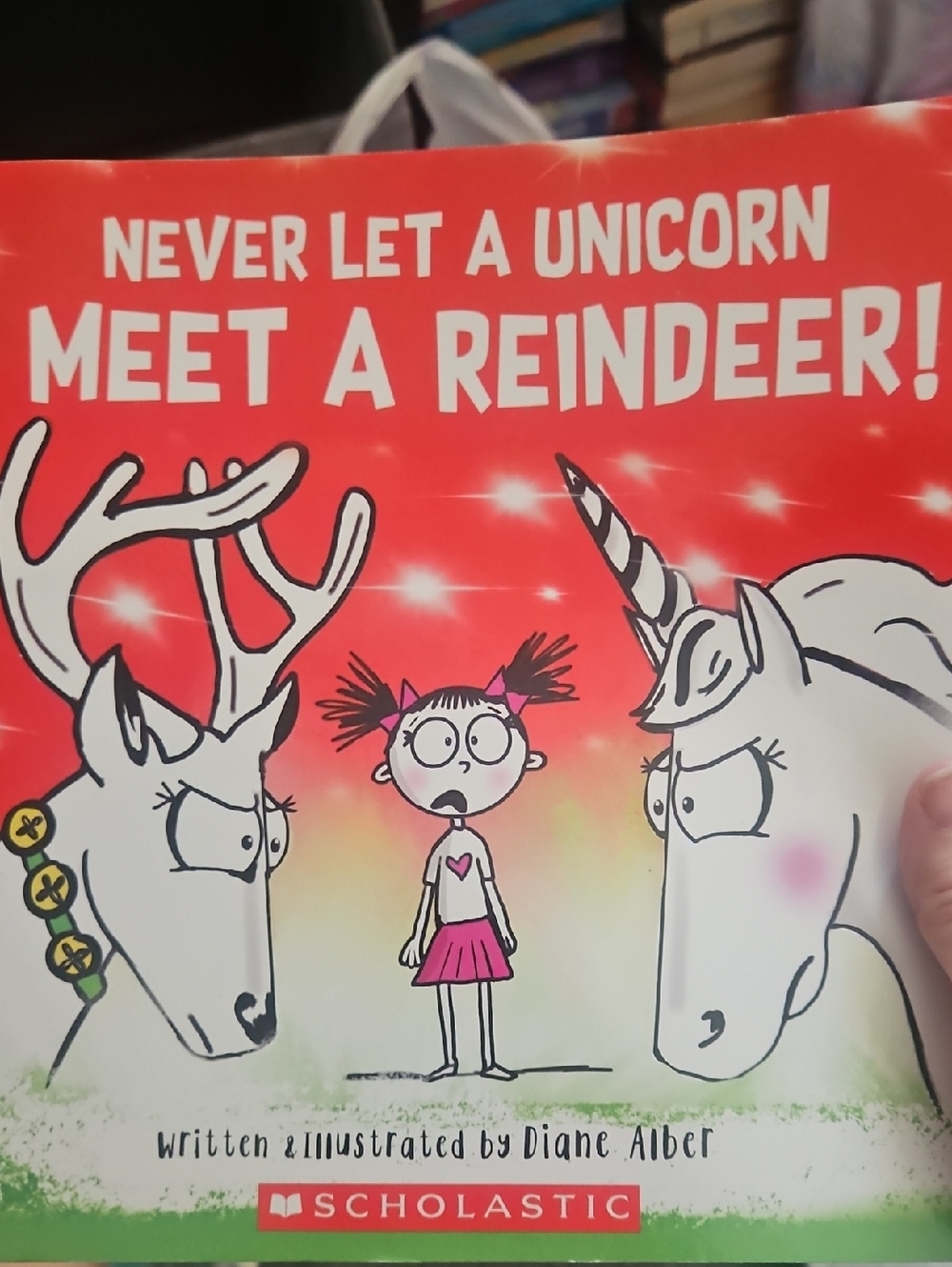 Never Let a Unicorn Meet a Reindeer! - Red Children's Book. Buy 1 Book Listing,